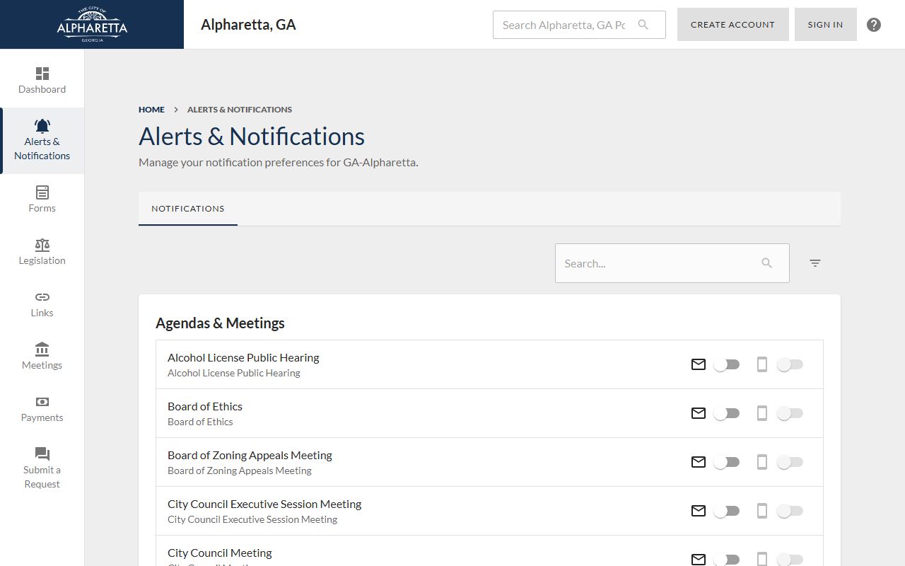 Alpharetta white pages city council contact information