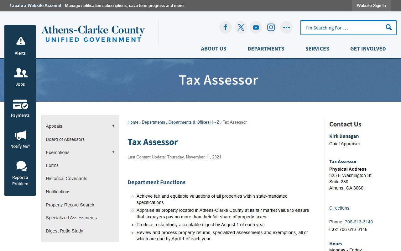 Athens-Clarke white pages tax assessor property records