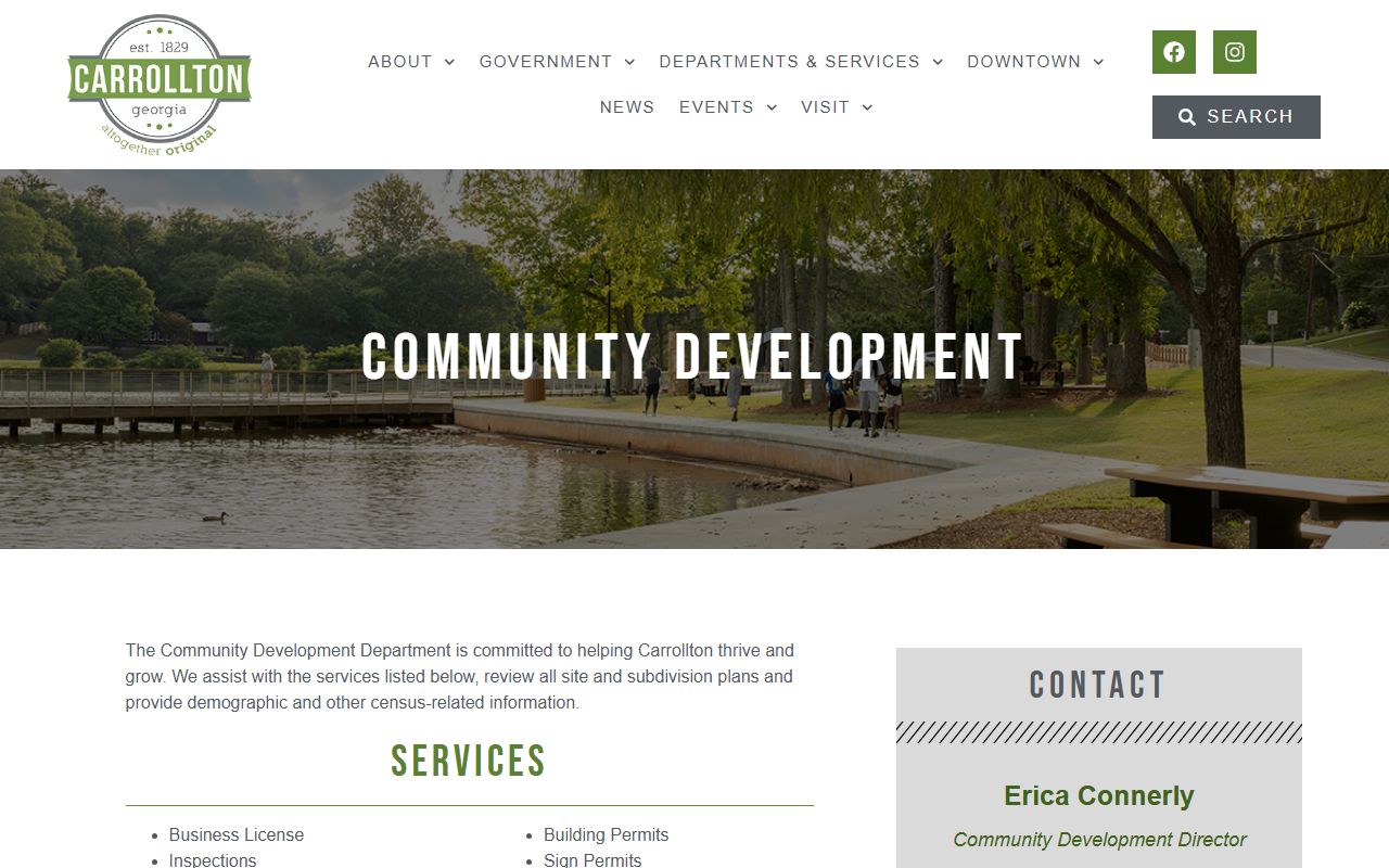Carrollton white pages community development zoning records