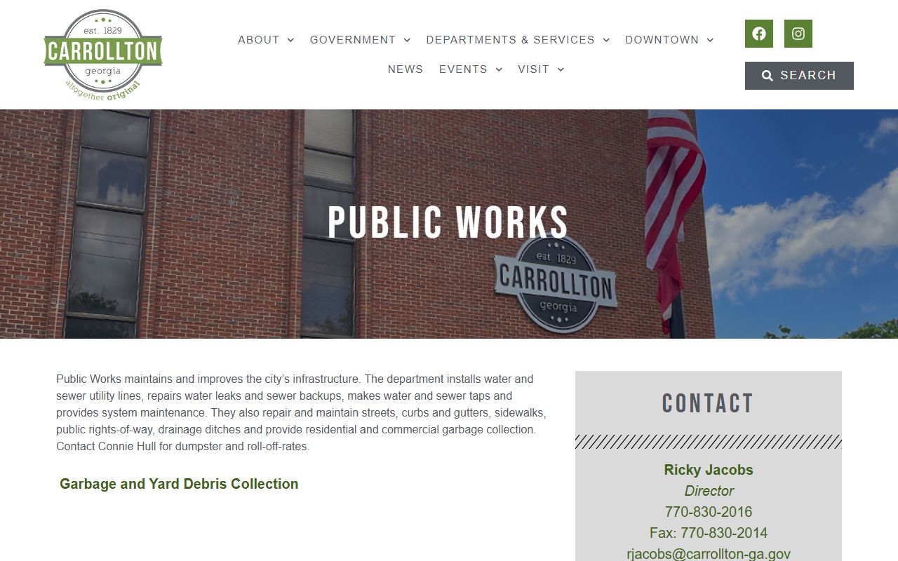 Carrollton white pages public works information