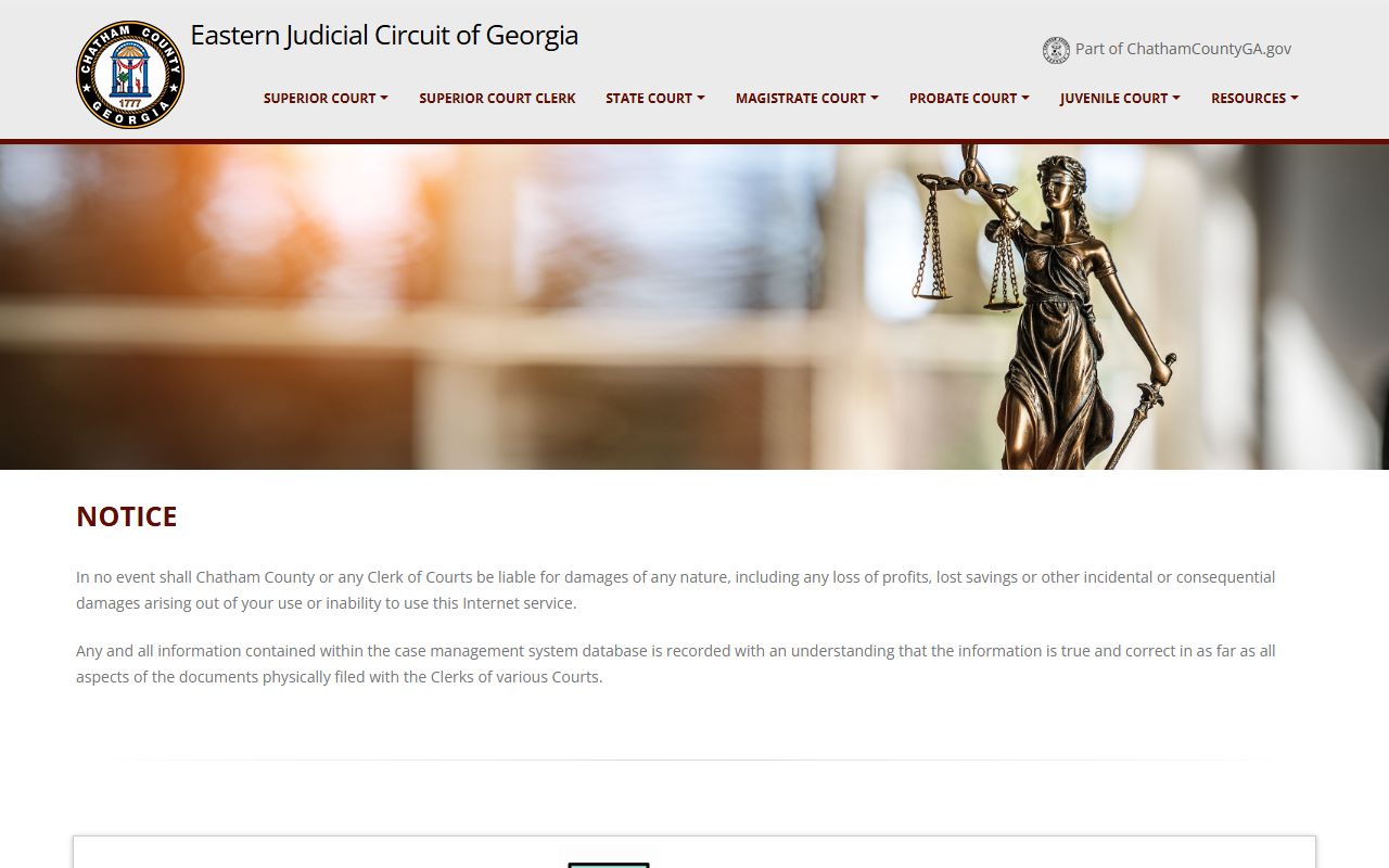Chatham County White Pages courts portal for case searches