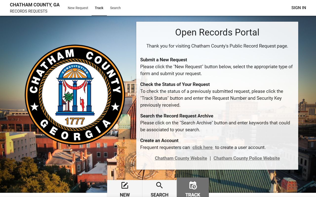 Chatham County White Pages open records request portal