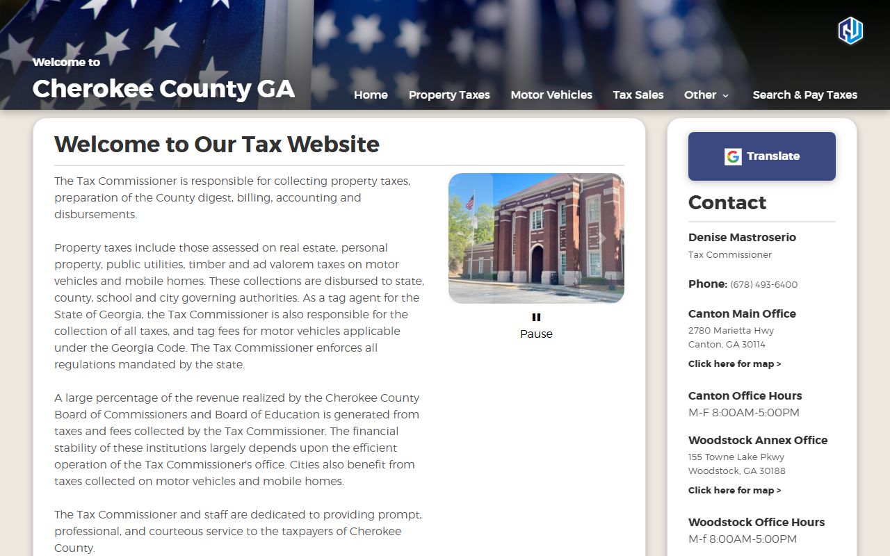 Cherokee County White Pages Tax Commissioner property search