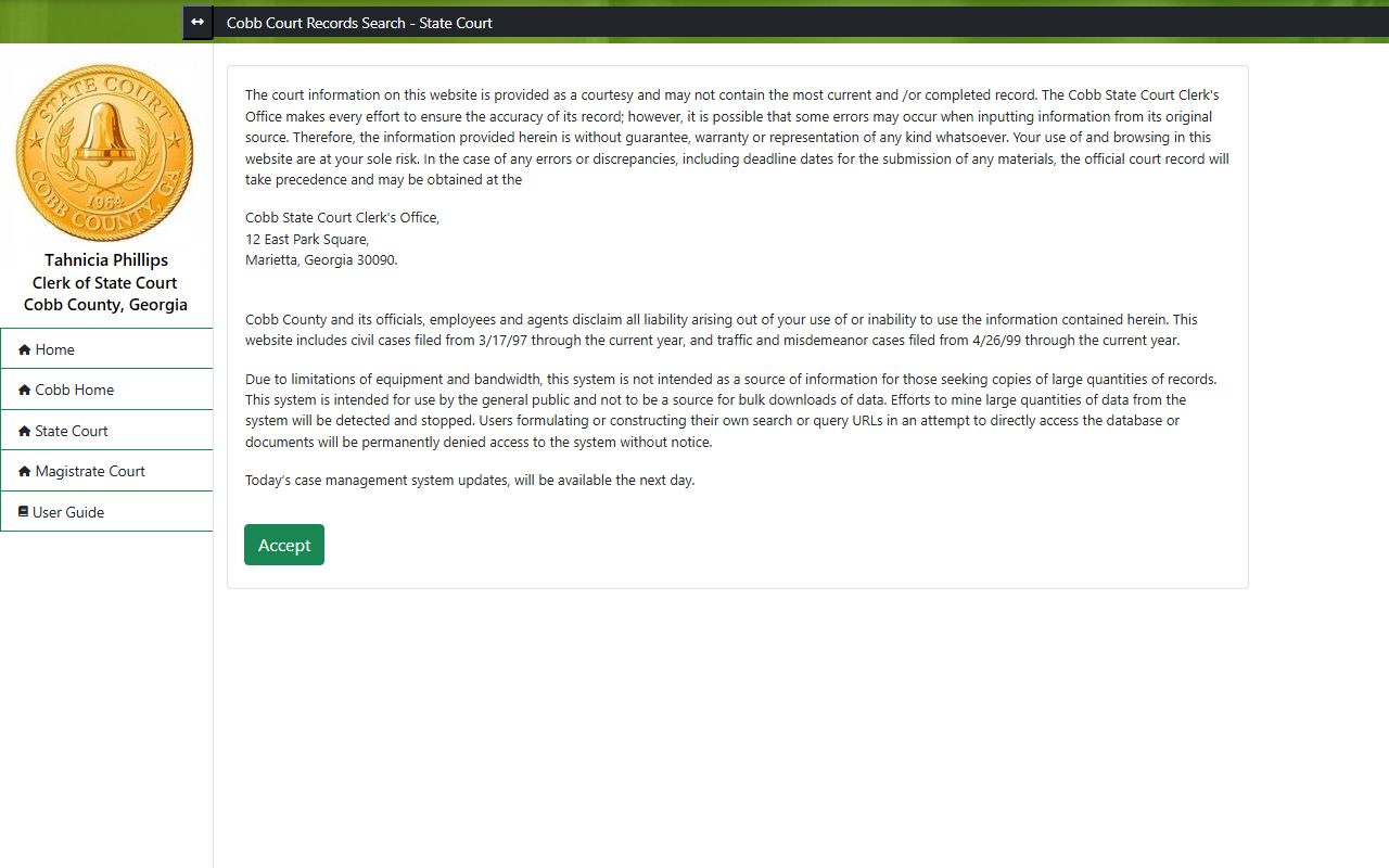 Cobb County White Pages state court records search