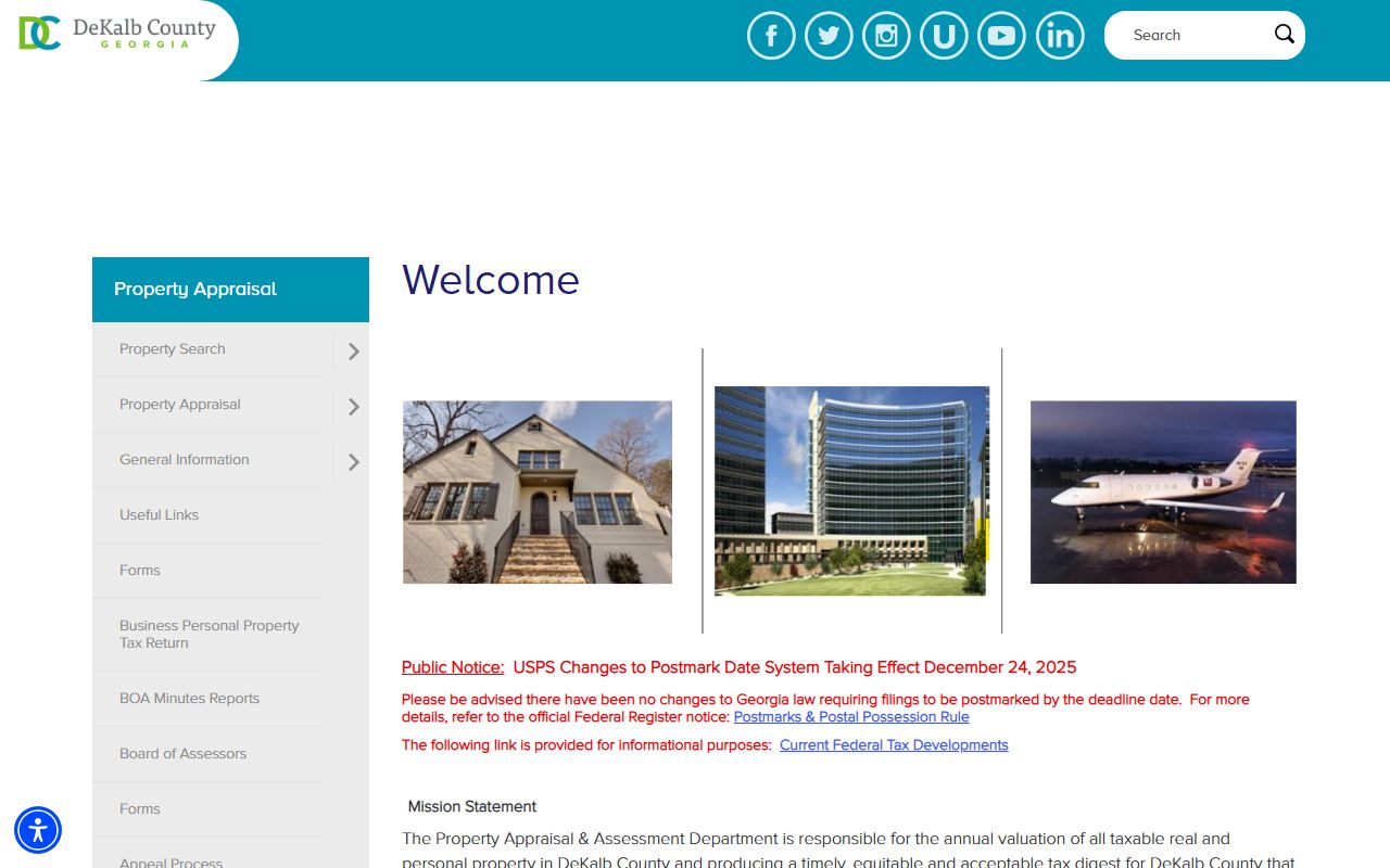 DeKalb County White Pages property appraisal and assessment portal