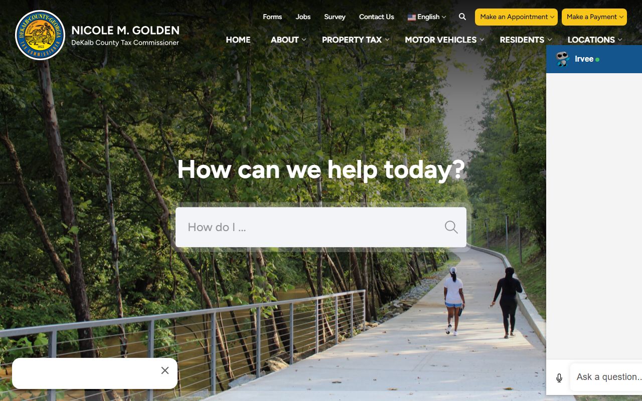 DeKalb County White Pages tax commissioner home page