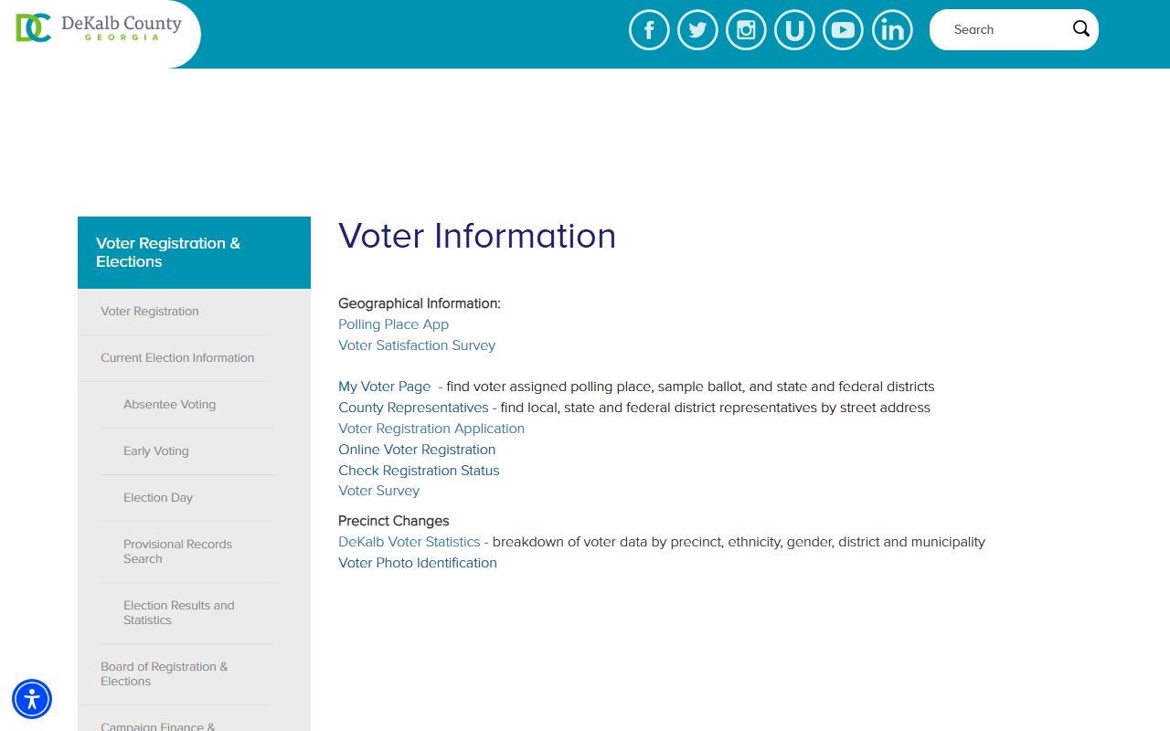 DeKalb County White Pages voter registration information