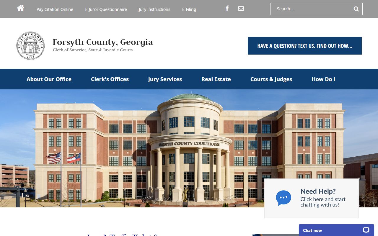 Forsyth County White Pages Clerk of Superior Court home page