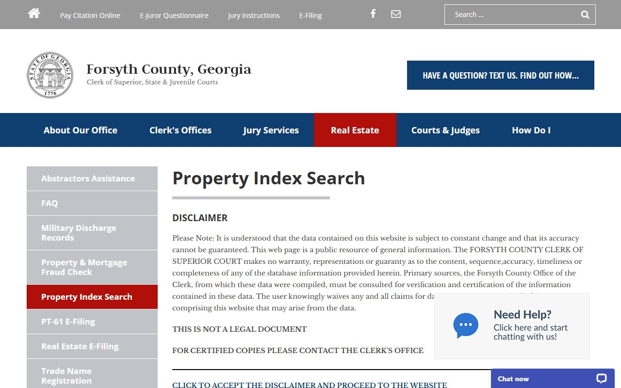Forsyth County White Pages property index search tool