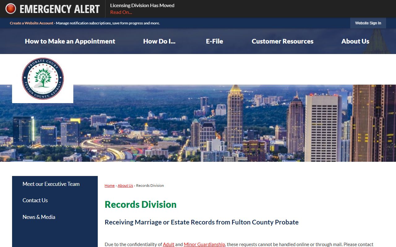 Fulton County White Pages probate court records division