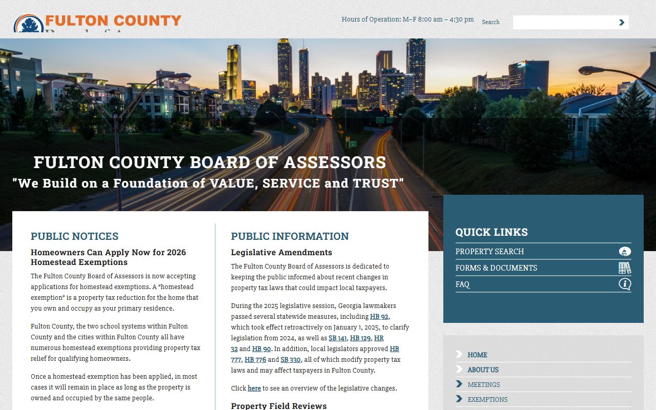 Fulton County White Pages property assessment search database