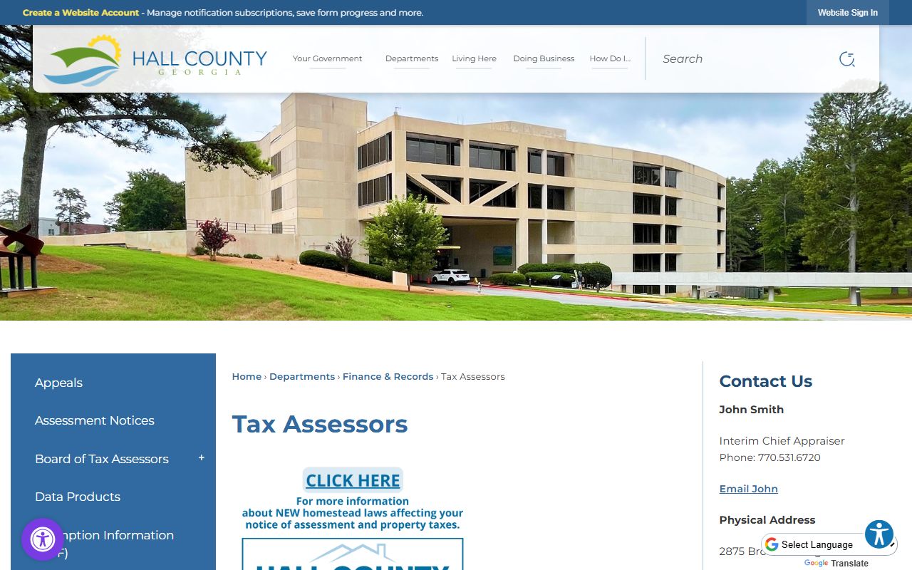 Hall County White Pages tax assessors property search