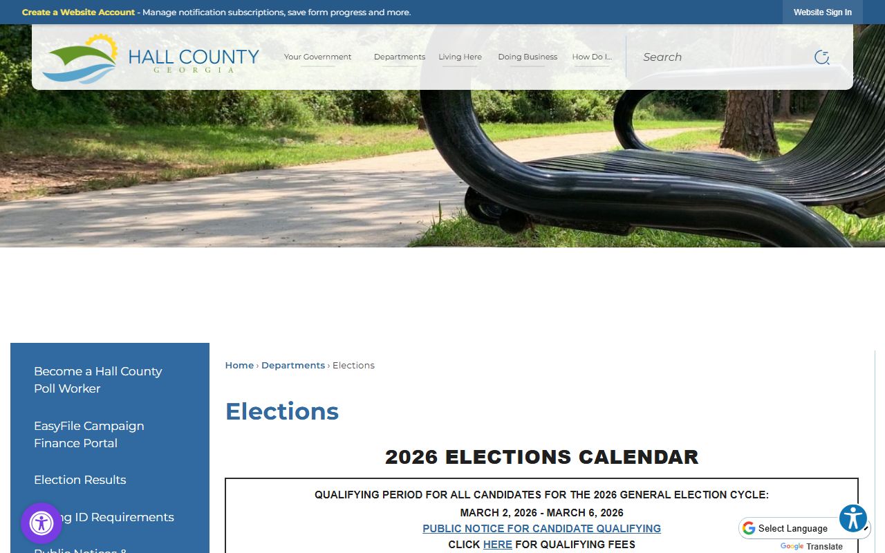 Hall County White Pages voter records and elections information