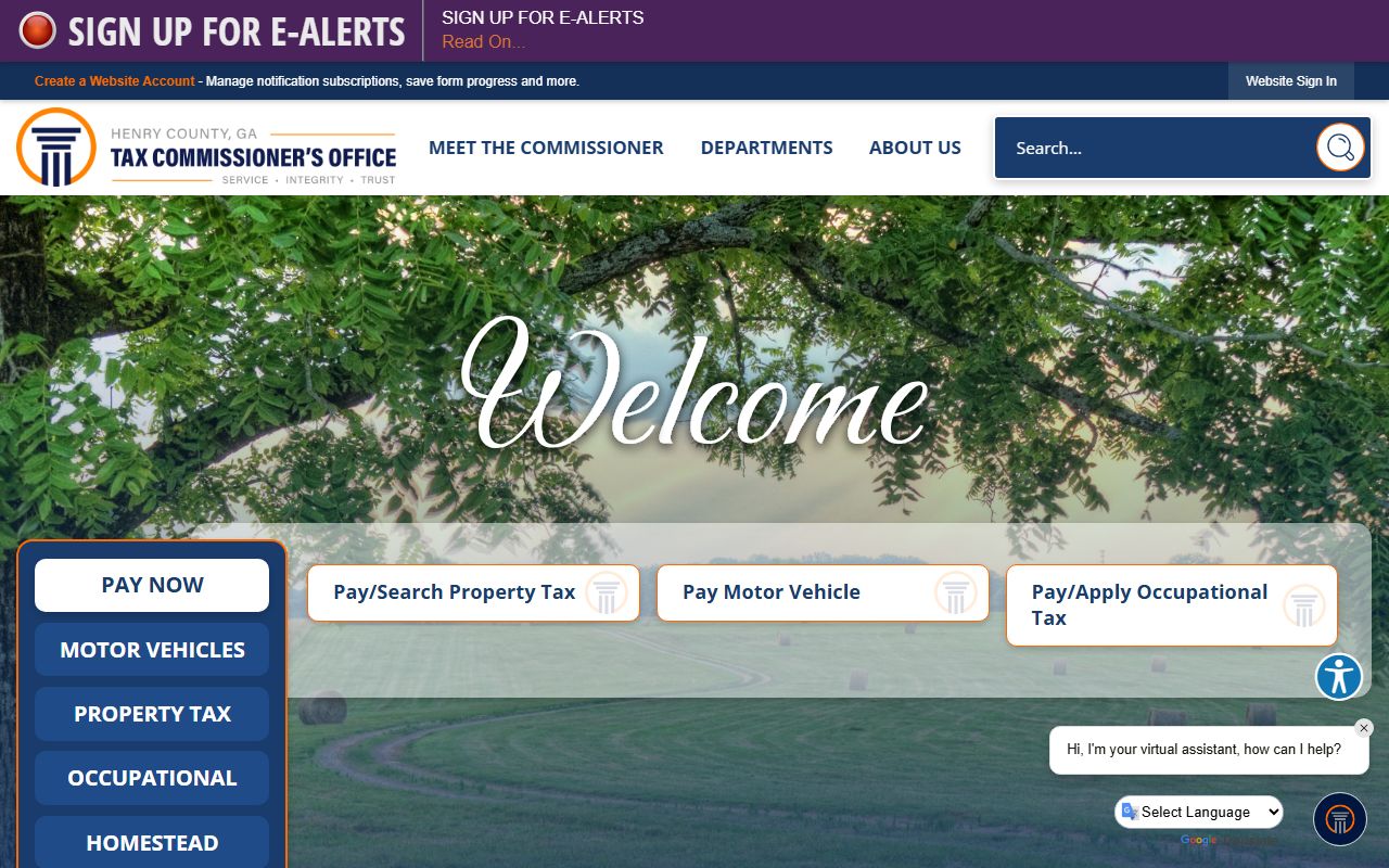 Henry County White Pages tax commissioner home page