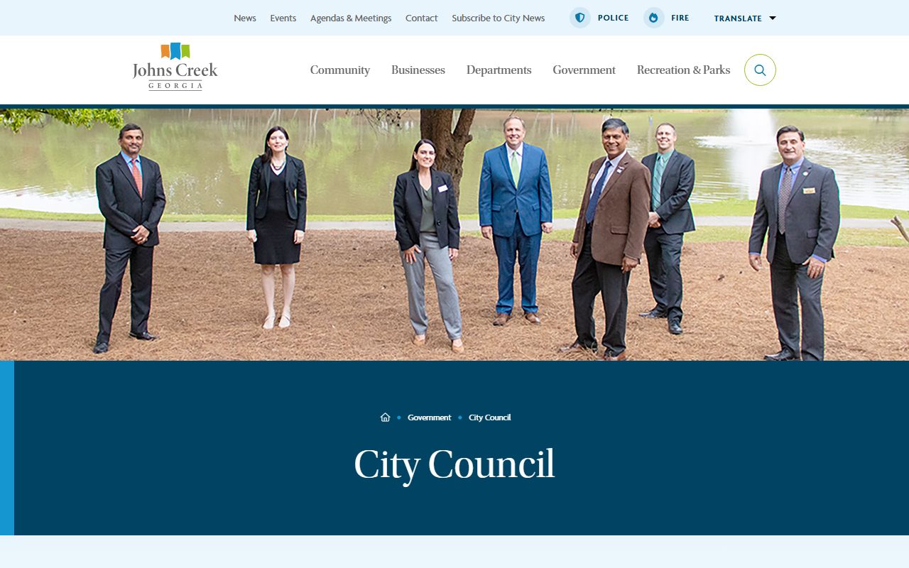 Johns Creek White Pages City Council contact information