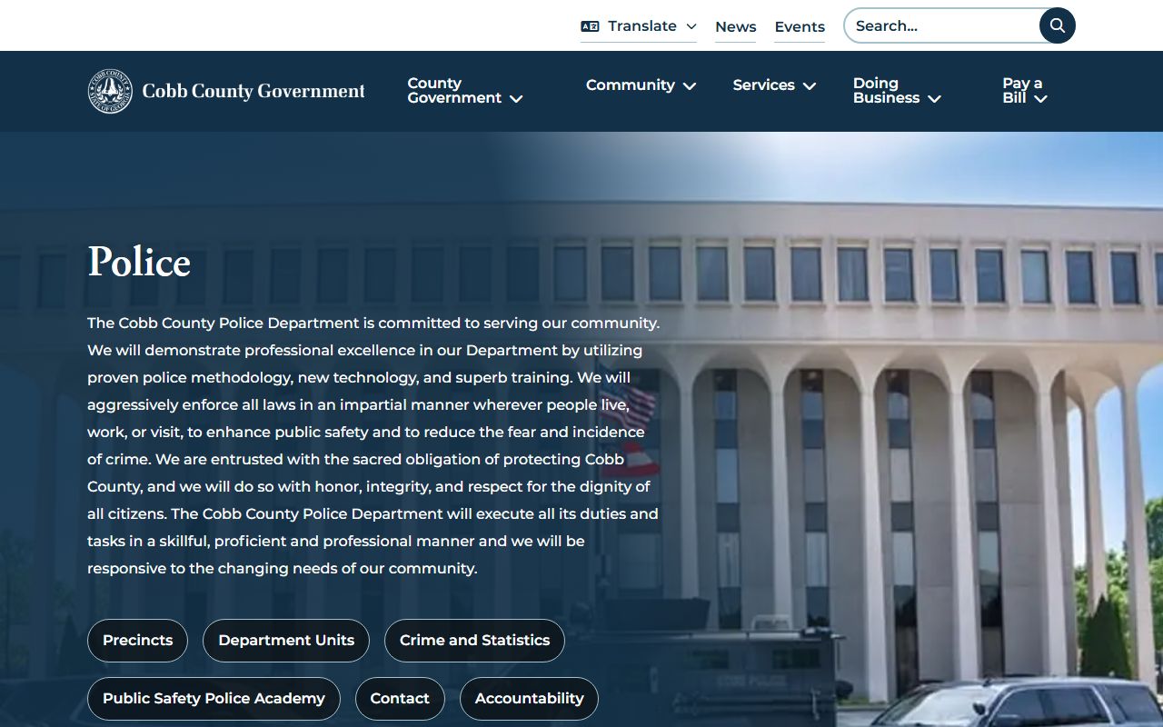 Mableton White Pages Cobb County Police service provider page