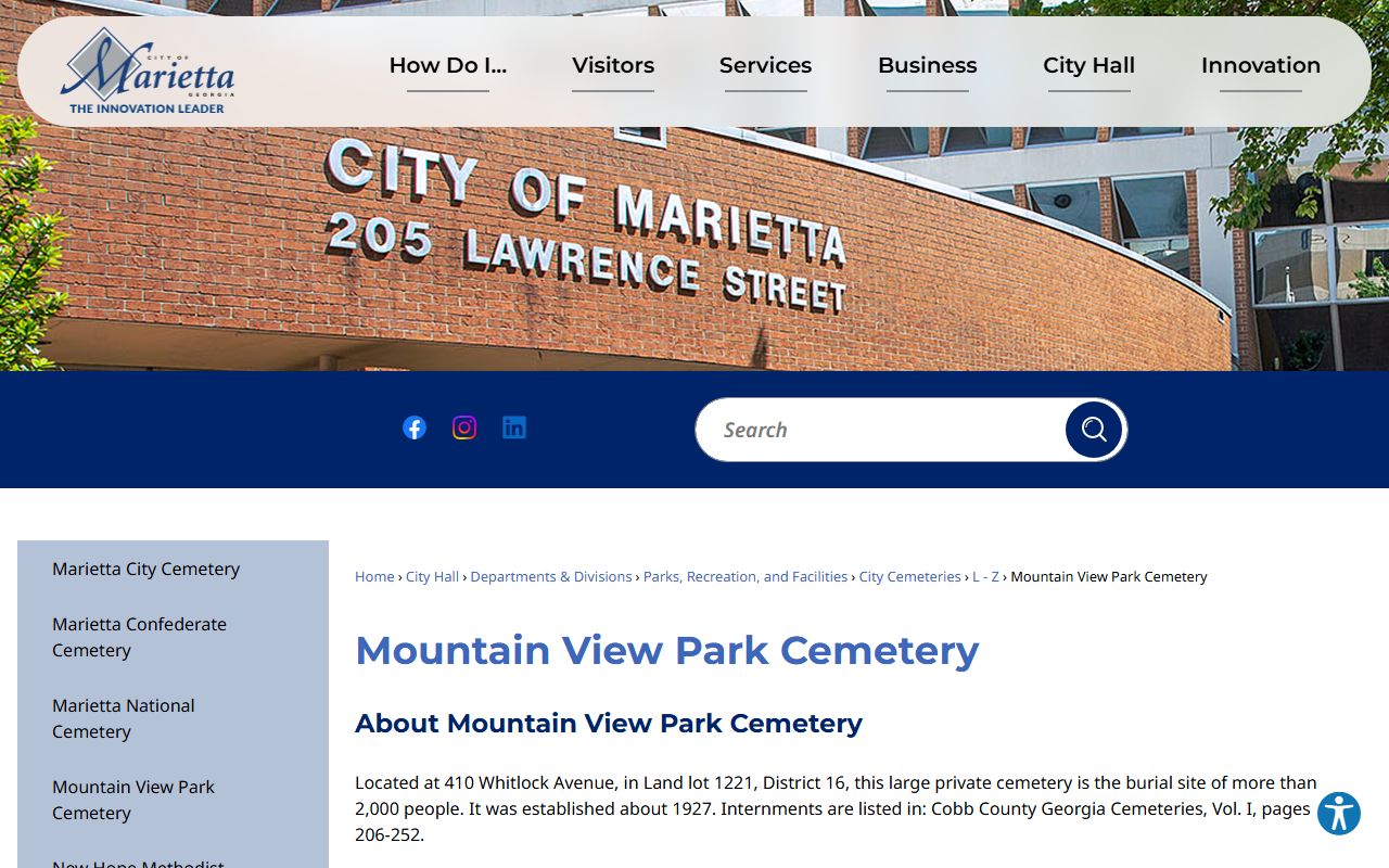 Marietta White Pages public works and utilities information