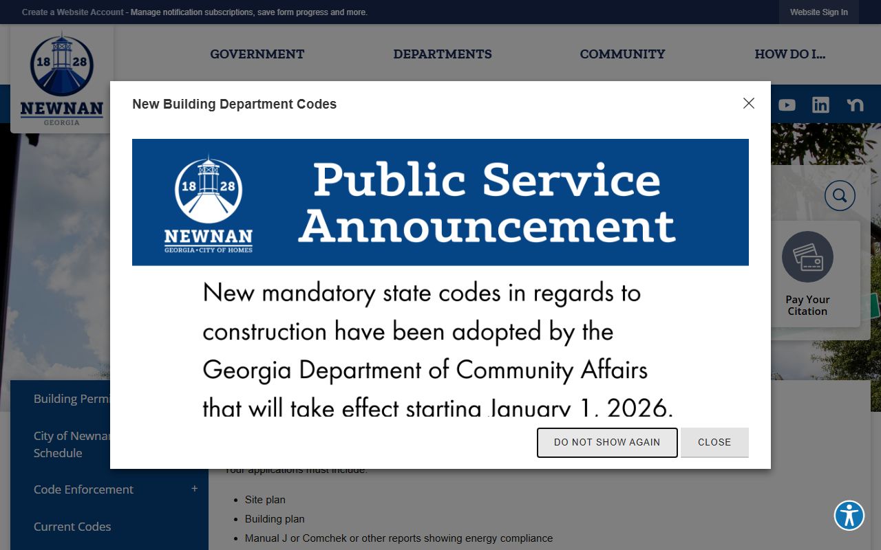 Newnan White Pages open records request portal on city website