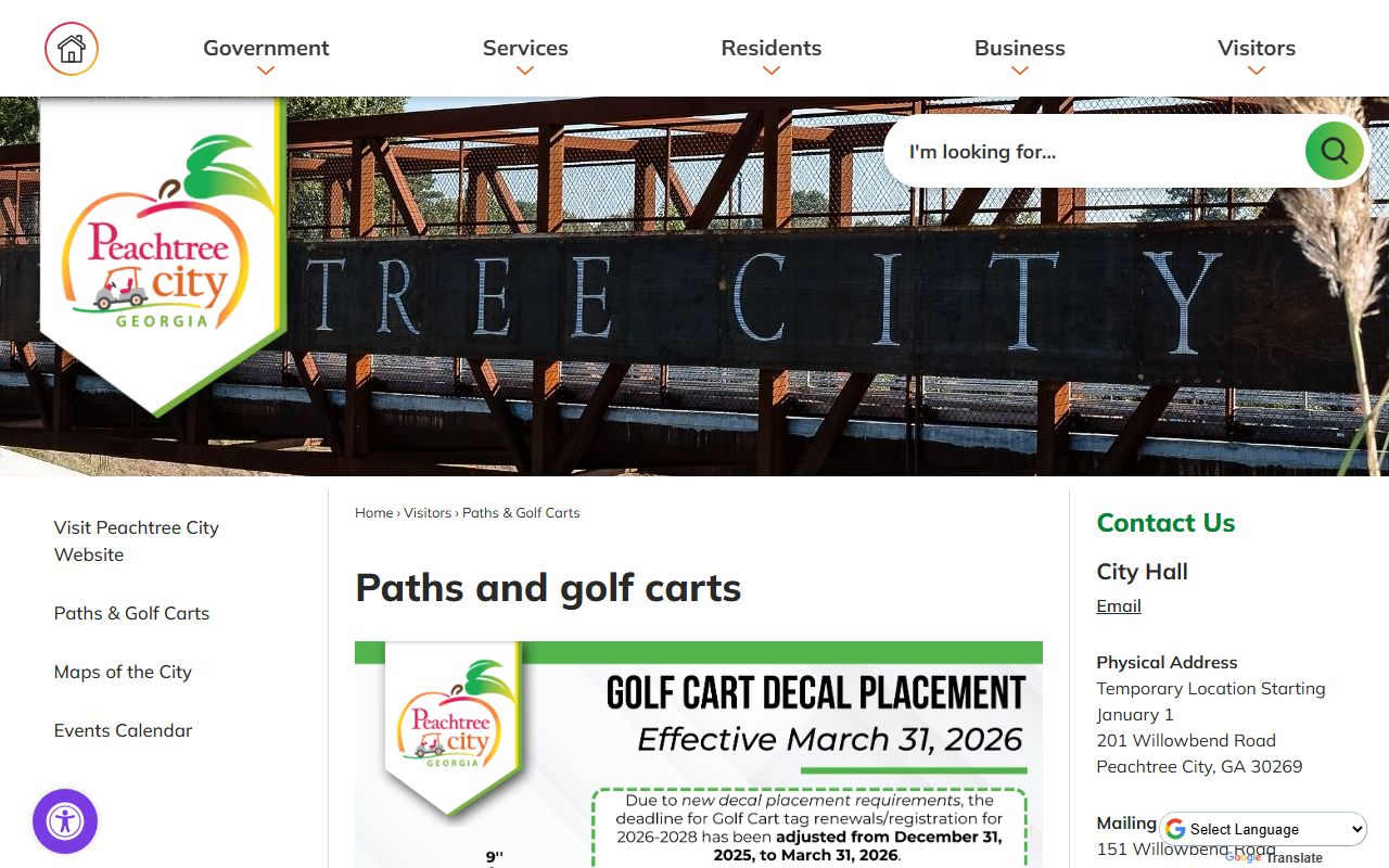 Peachtree City White Pages planning and zoning development records