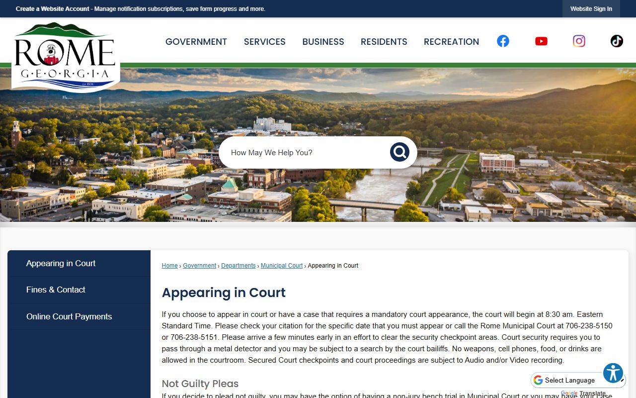 Rome White Pages open records request portal