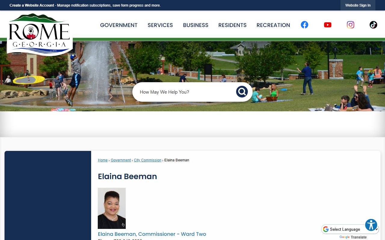 Rome White Pages planning and zoning information page