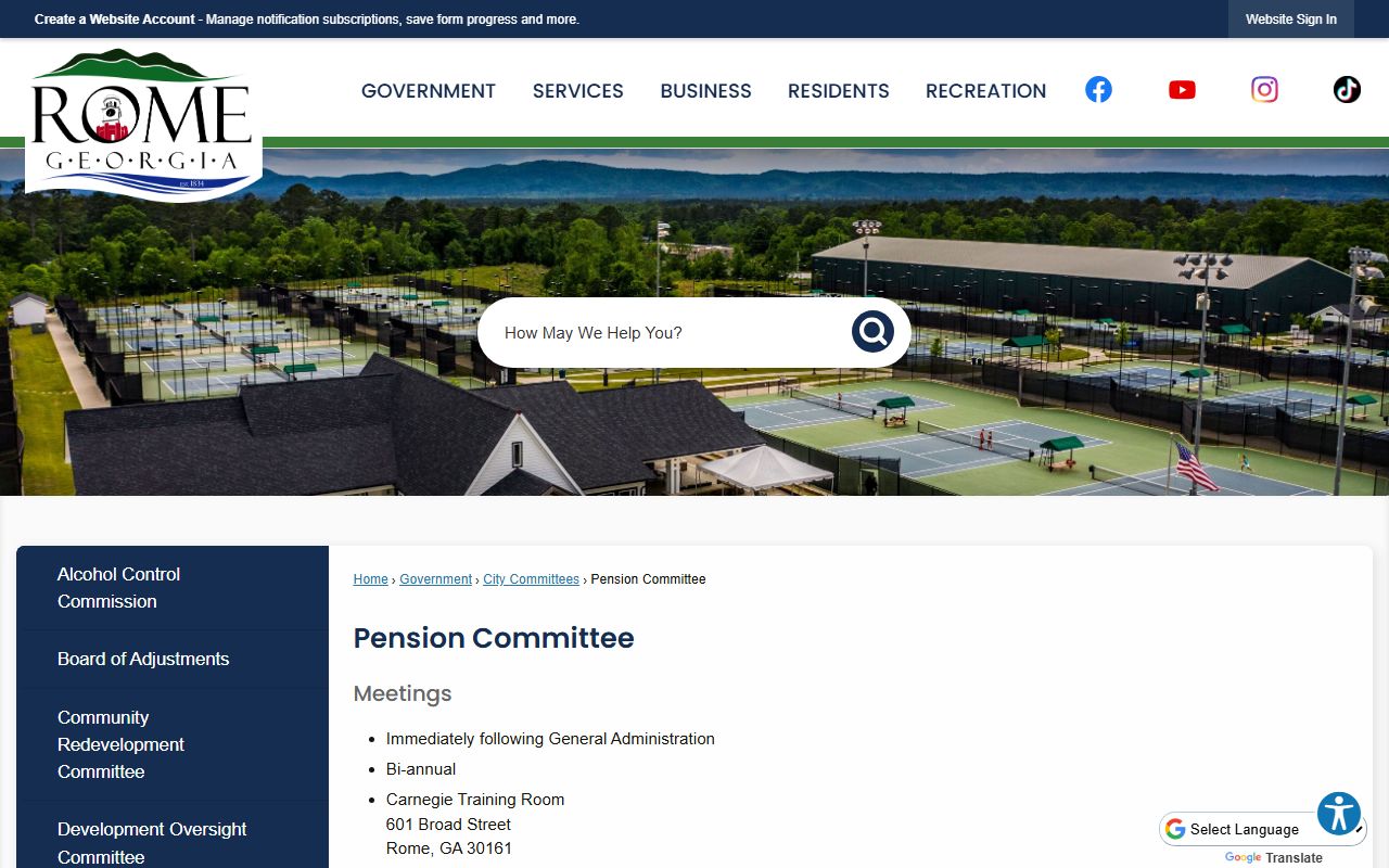 Rome White Pages utilities customer service page