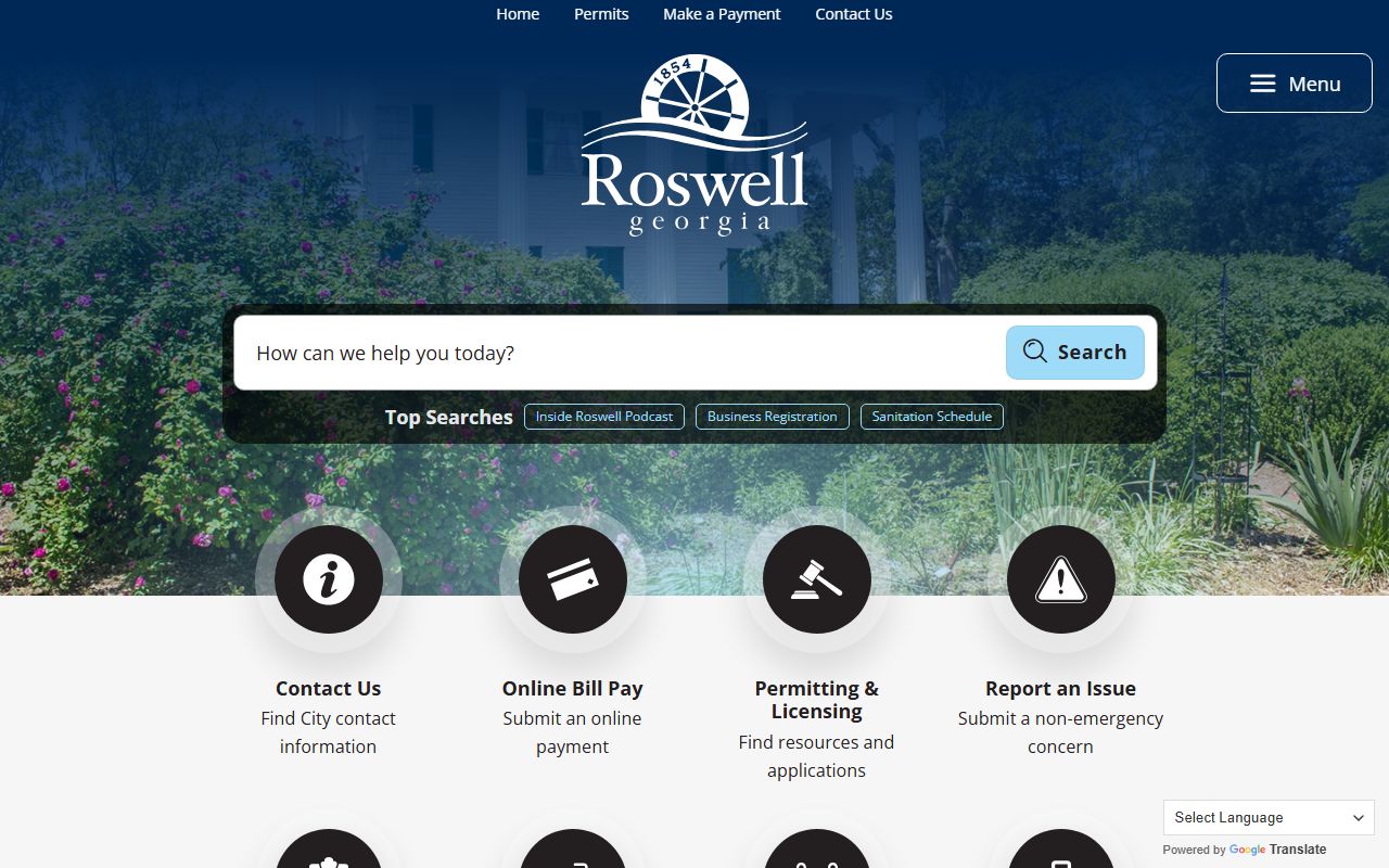 Roswell White Pages police department records page