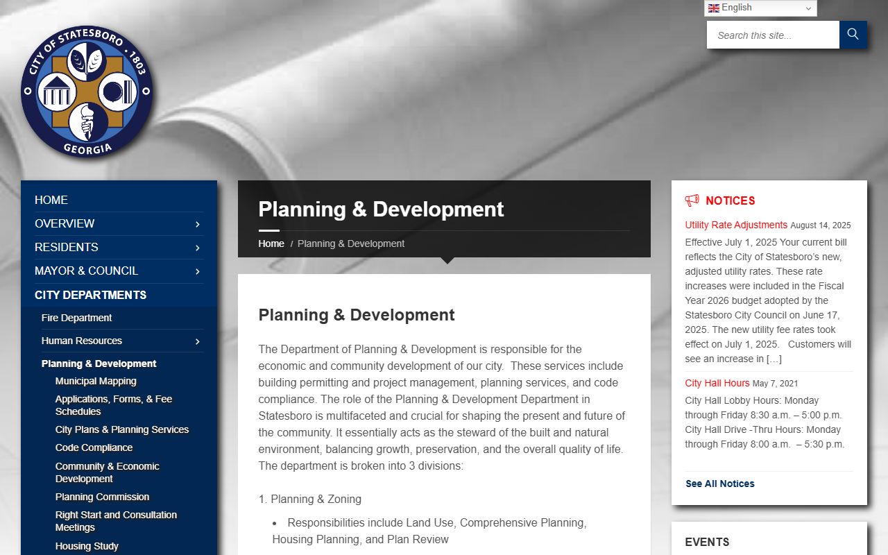 Statesboro white pages planning and zoning records