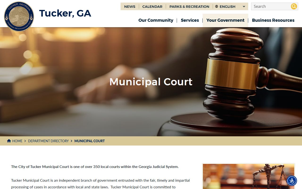 Tucker white pages municipal court information page