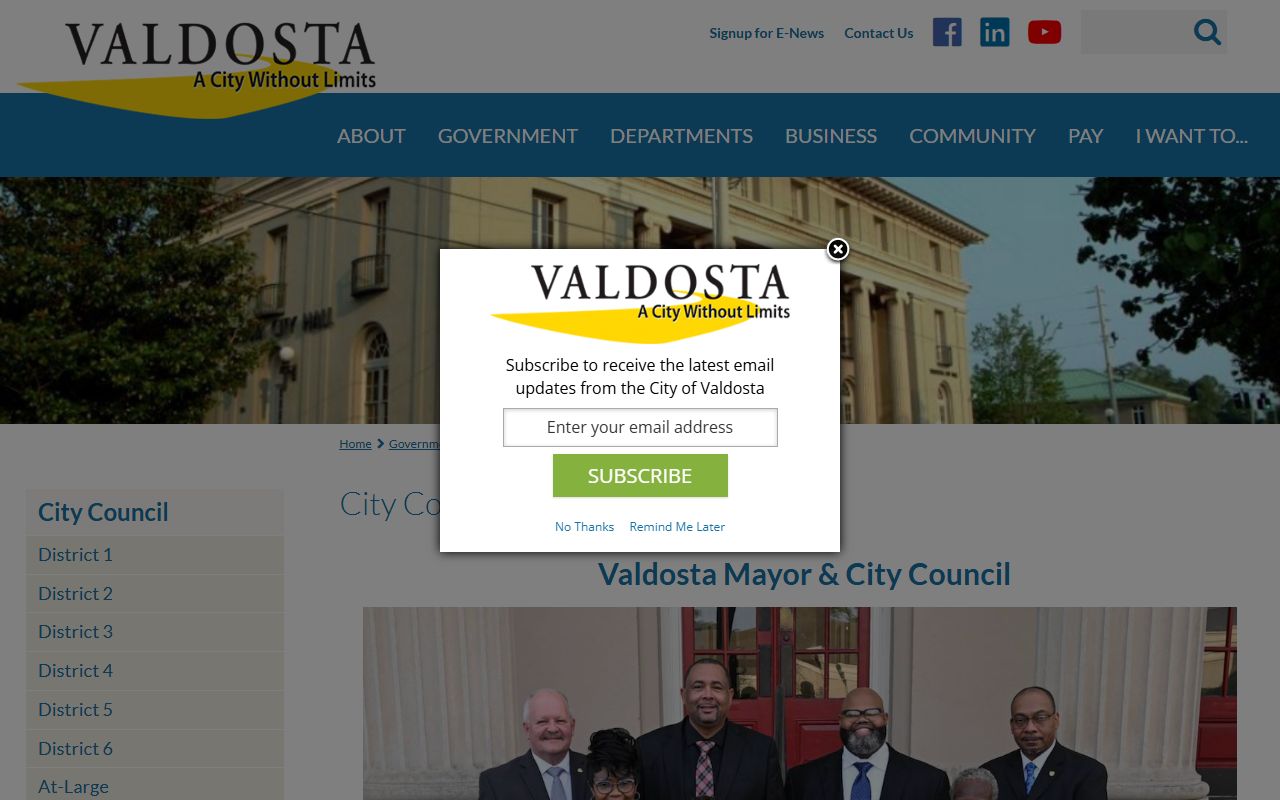Valdosta white pages city council contact details